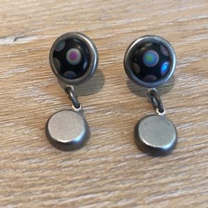 Retro Earrings: Dichroic Glass